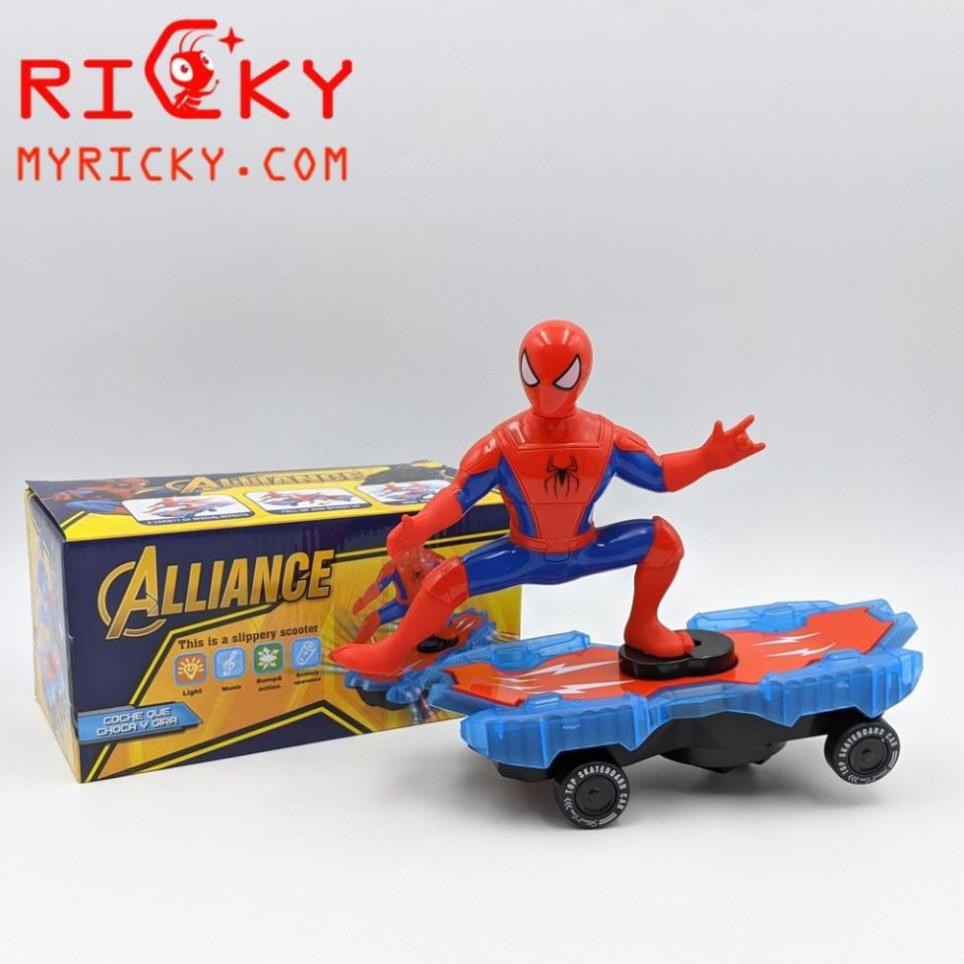 Spider Man biểu diễn ván trượt Đèn + Nhạc