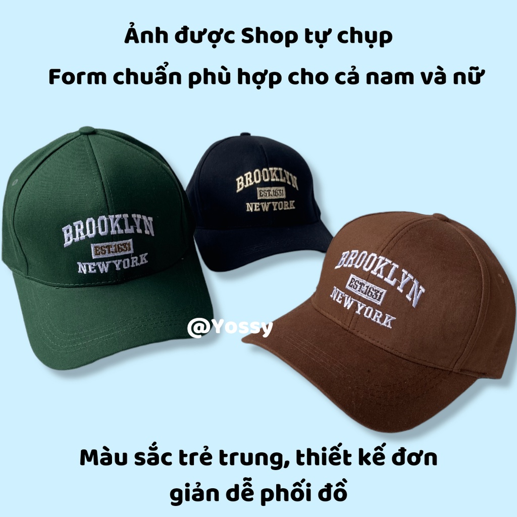 Mũ lưỡi trai nam nữ thêu chữ Brooklyn 1963 chất vải kaki thời trang phong cách Hàn Quốc, Nón kết unisex cao cấp - YOSSY