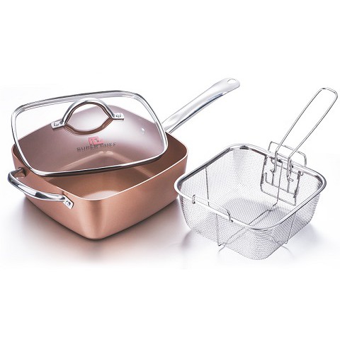 BỘ QUÁNH VUÔNG ĐÁY TỪ VÀ RỔ INOX SUPER CHEF