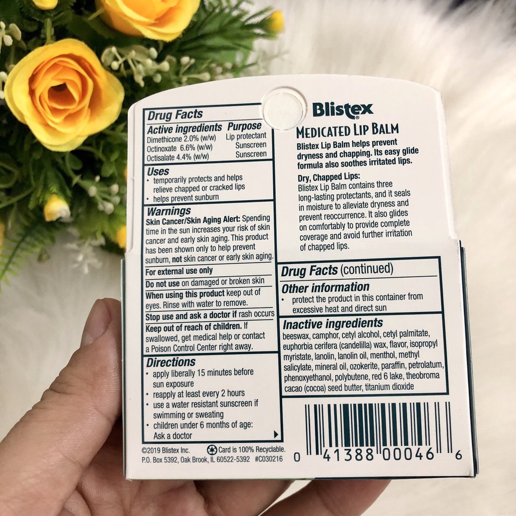 ❤️ [Date 9/2022] Tách lẻ 1 Son dưỡng môi chống nắng Blistex Medicated SPF 15 Lip Balm Mỹ, vị the mát | BigBuy360 - bigbuy360.vn