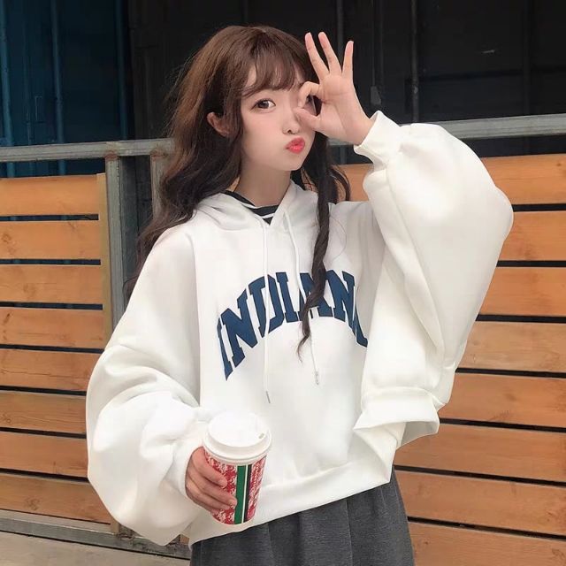 ( có sẵn ) hoodie nữ croptop fom siêu rộng kèm ảnh thật