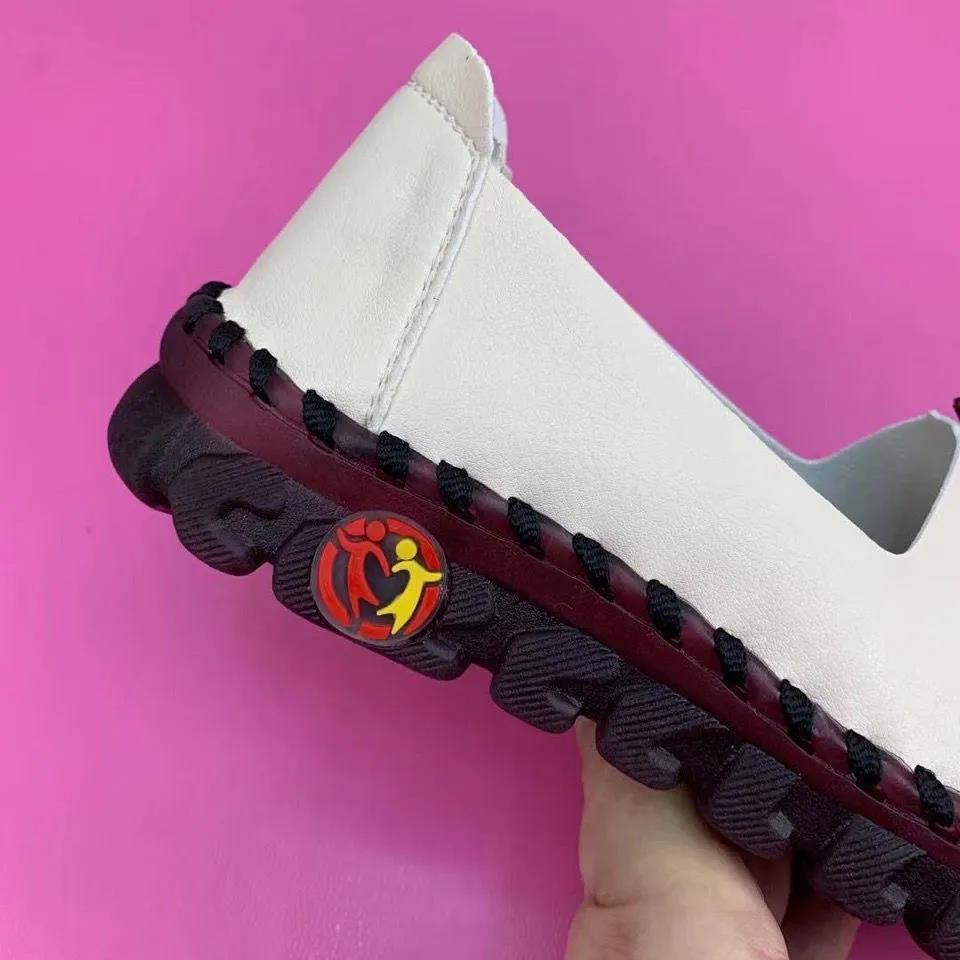 Giày Búp Bê Da Mềm Đế Bằng Thoải Mái Thời Trang Cho Phụ Nữ Trung Niên