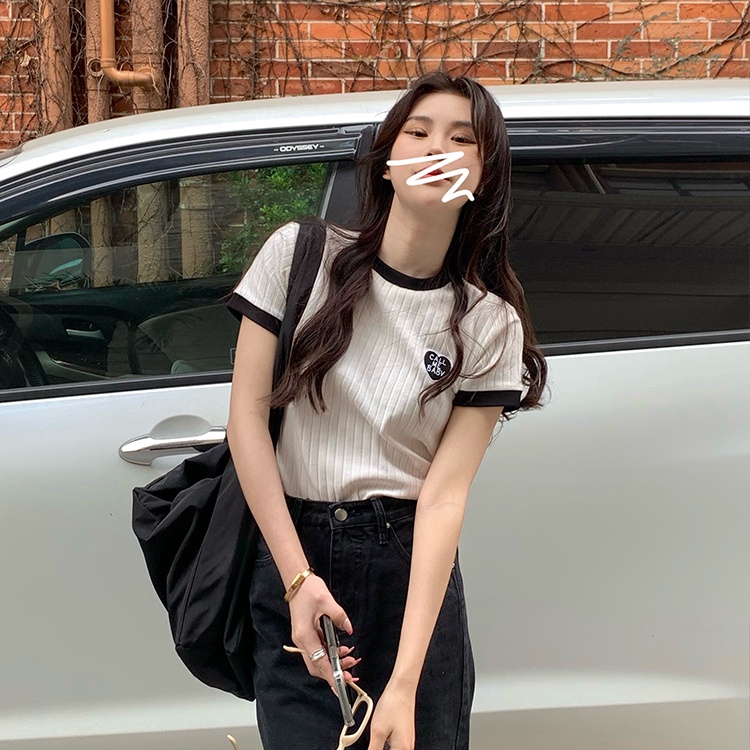 Áo thun SUXI ngắn tay cổ tròn dáng rộng thời trang hè phong cách Hàn Quốc cho nữ