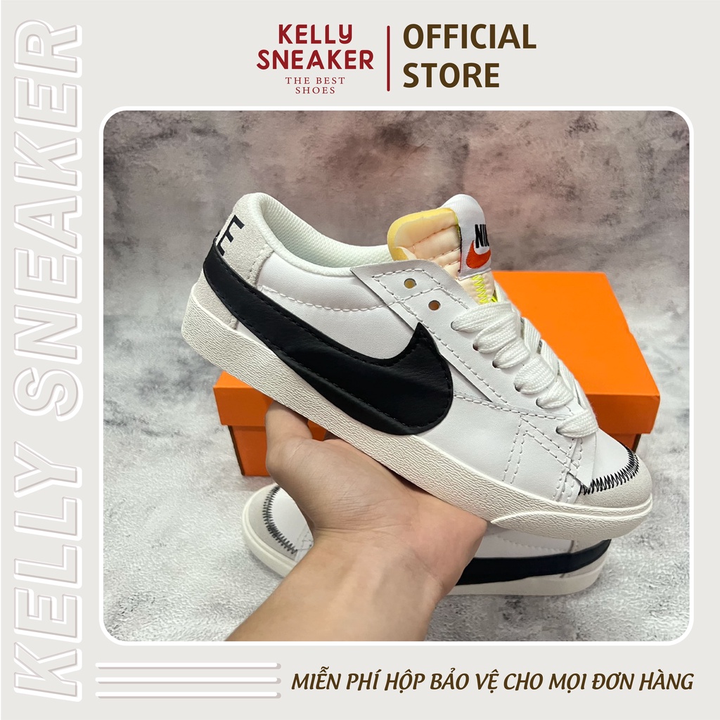Giày Thể Thao Sneaker Blazer Low Jumbo "White Black" - Bản Tiểu Chuẩn