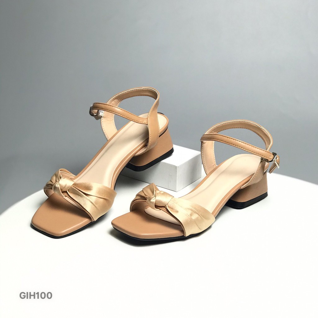 Sandal nữ BQ ❤️FREESHIP❤️ Giày quai hậu cao gót phối quai màu sắc trẻ trung gót vuông 5cm GIH100