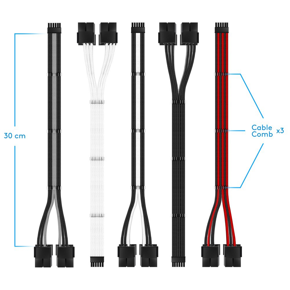 Dây Cáp Nối Mở Rộng ezdiy-fab Rx 3000 series 12 pin Sang 8 pin 300mm Cho nvidia ampere geforce rtx 3060ti 3070 3080 fe