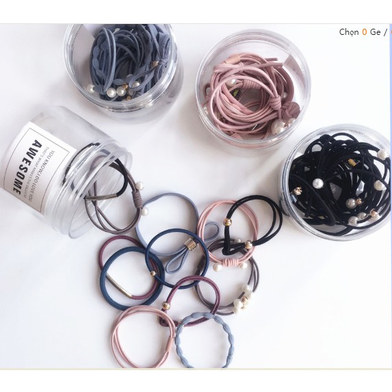 Set 12 dây buộc tóc siêu xinh nhiều kiểu dáng thay đổi theo ngày tặng kèm hộp.