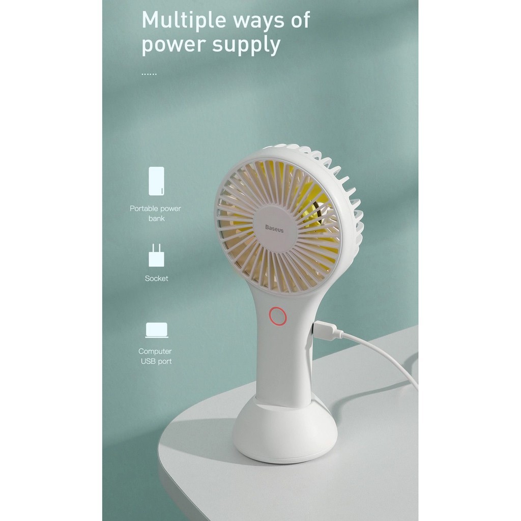 Quạt Baseus Mini Cầm Tay Để bàn Siêu tốc độ Chính hãng | BigBuy360 - bigbuy360.vn