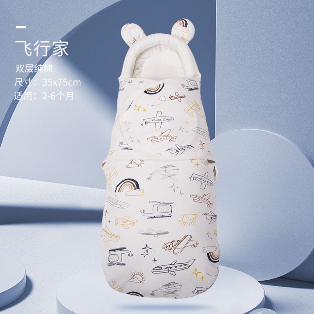Ủ chũn, khăn quấn sơ sinh, khăn đa năng chất liệu cotton 2 lớp vô cùng mềm mịn - Mokids