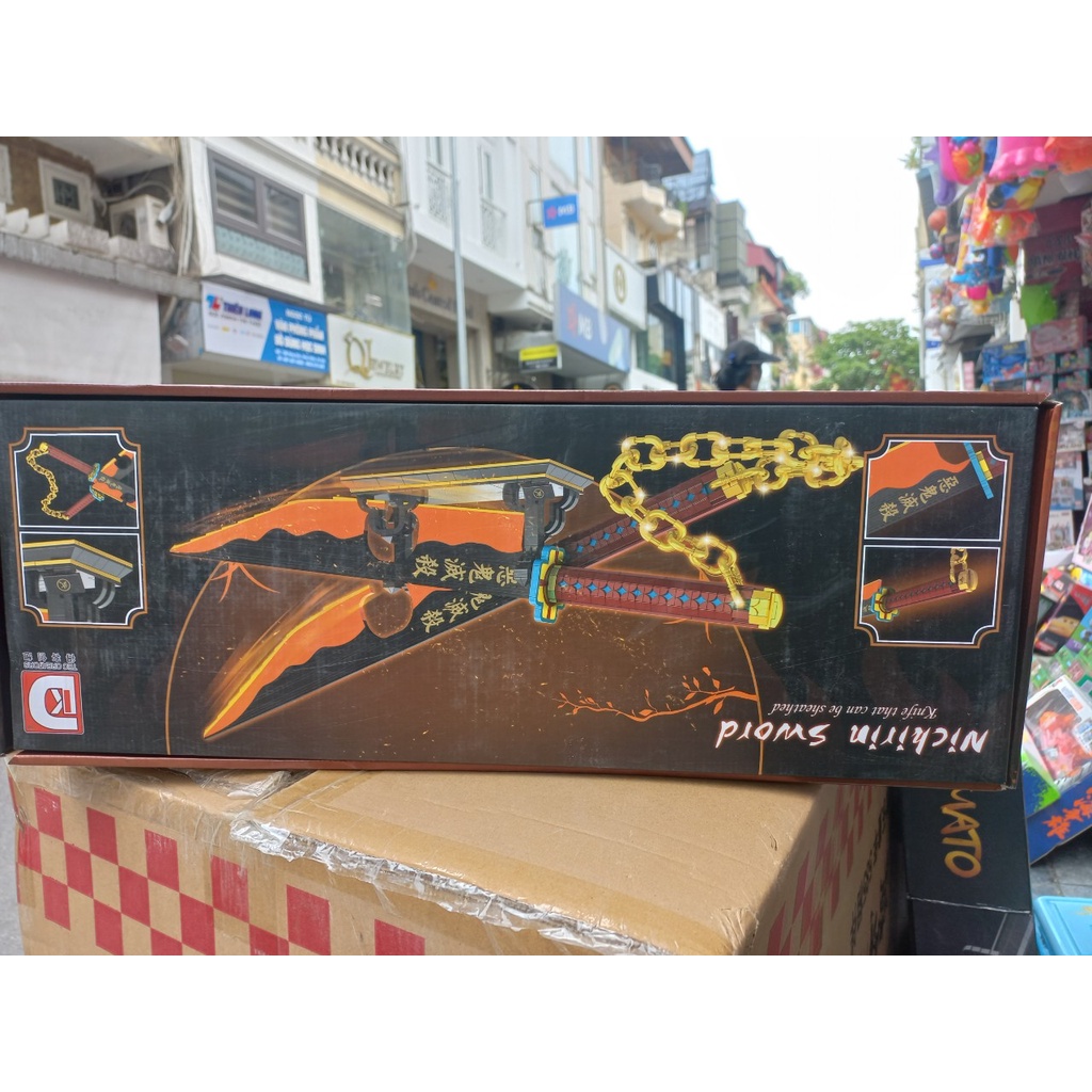 Đồ Chơi Lắp Ráp Kiểu Mô Hình Nhật Luân Kiếm Của Âm Trụ Uzui Tengen trong Kimetsu no Yaiba 1507