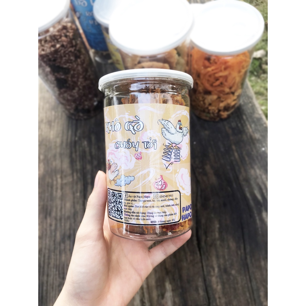 Khô gà bơ tỏi loại 1 Papo Hapo 300gr đồ ăn vặt Hà nội | BigBuy360 - bigbuy360.vn