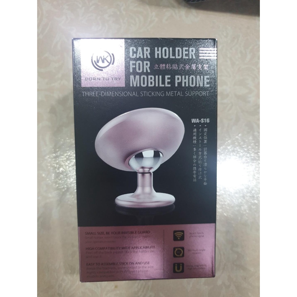 CHÍNH HÃNGGiá đỡ Kẹp điện thoại xe hơi, ô tô WK WA-S16 Car Holder gắn trên taplo , hút kính ô tô, trên bàn, mặt phẳng