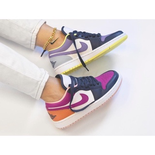 Giày jd1s low purple magenta gót 2 màu da thật lai au