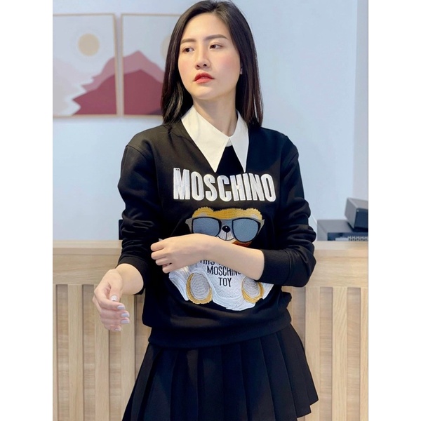 Áo nỉ moschino thêu gấu