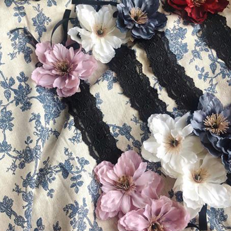 Băng Đô Ren Hoa Phong Cách Lolita Xinh Xắn Cho Nữ