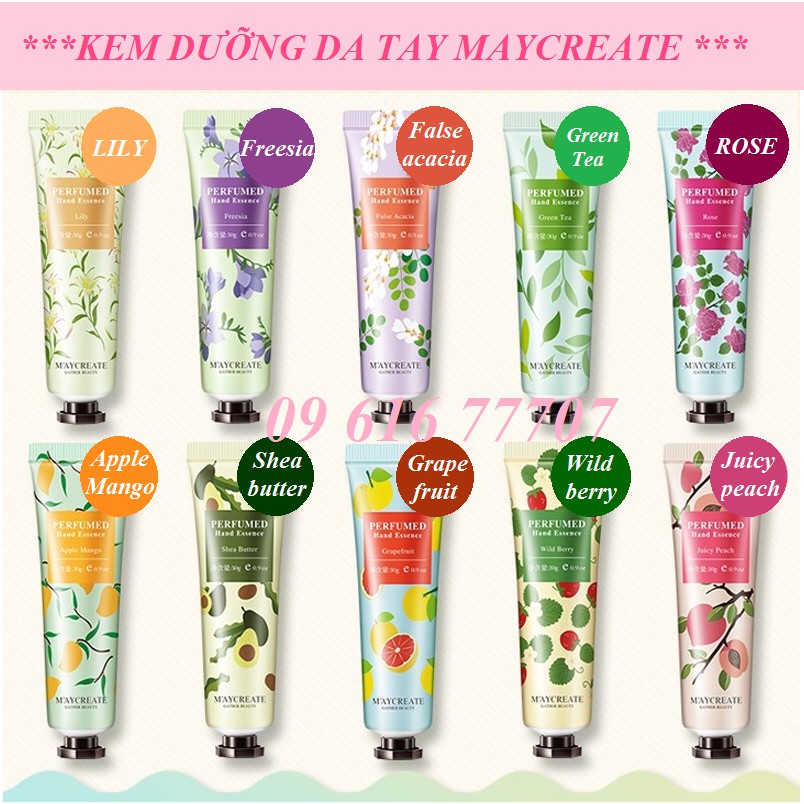 Kem Dưỡng Da Tay Chân MAYCREATE Hương Nước Hoa