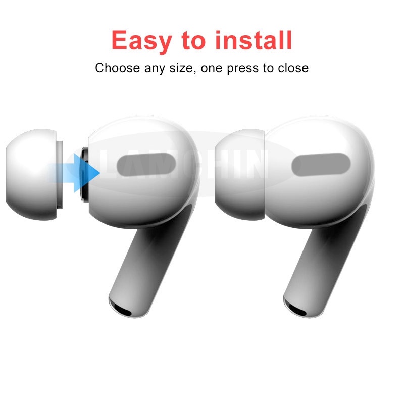 Set 6 Nút Silicon Mềm Bọc Đầu Tai Nghe Apple Airpods Pro Chống Trượt Và Tiếng Ồn