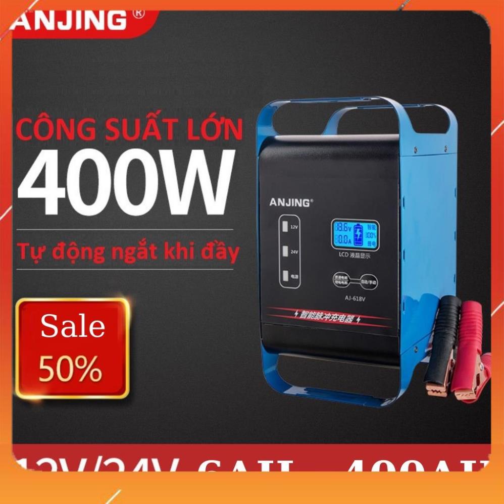 Máy sạc bình acquy 12v 24v tự ngắt công suất lớn 400W, sạc bình acquy 12v 24v từ 6ah-400ah 💢FREESHIP