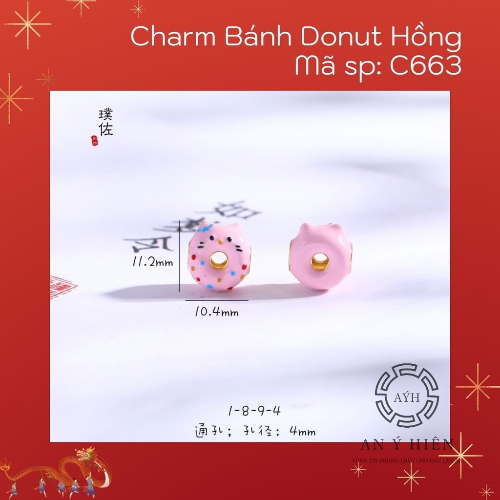 Charm Bánh Donut Hồng #C663 ( An Ý Hiên)