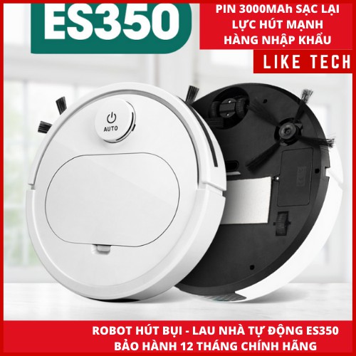 Robot hút bụi lau nhà tự động cao cấp ES350 tích hợp công nghệ cảm biến hiện đại lực hút mạnh pin trâu 3000MAh