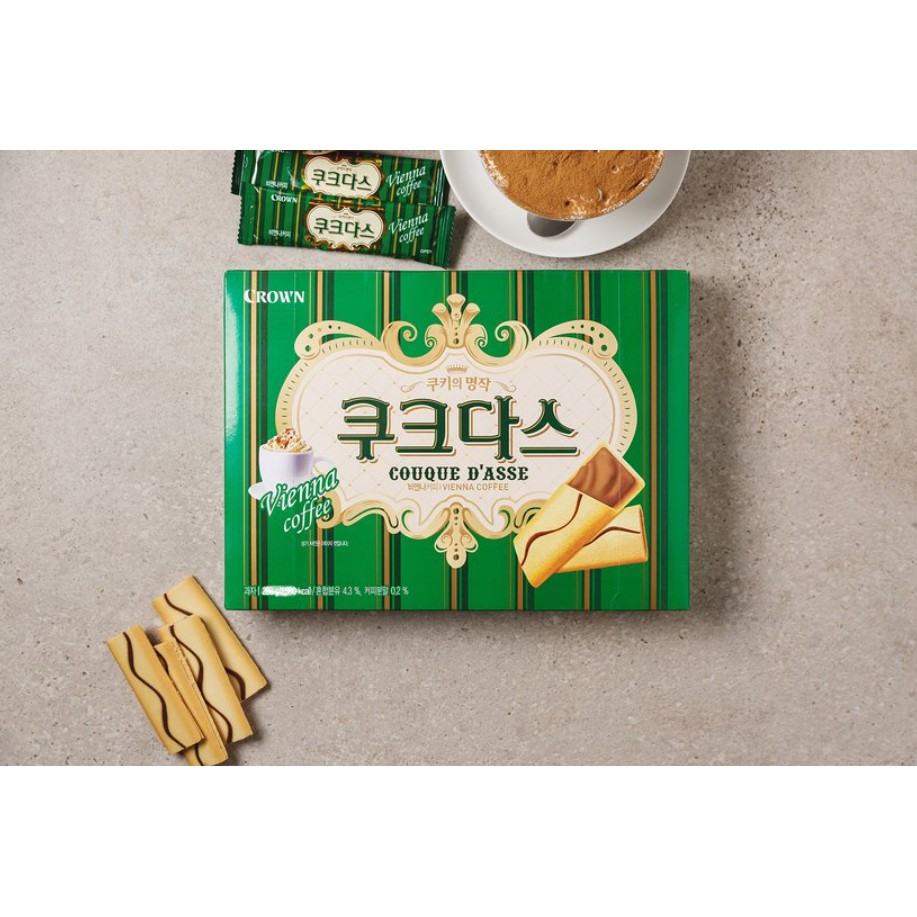 [CROWN] BÁNH QUY DAI NHÂN CÀ PHÊ VIENNA 126G - [크라운] 쿠크다스 비엔나 커피 126G