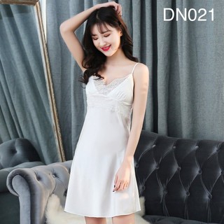 Đầm ngủ lụa phối ren