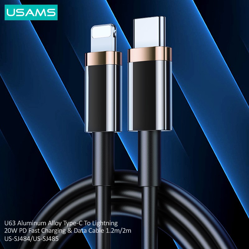 Dây Cáp Sạc Nhanh USAMS U63 Usb Type-C Sang Lightning 20w / 1.2m / 2m Dành Cho IPHONE OPPO SAMSUNG HUAWEI VIVO XIAOMI