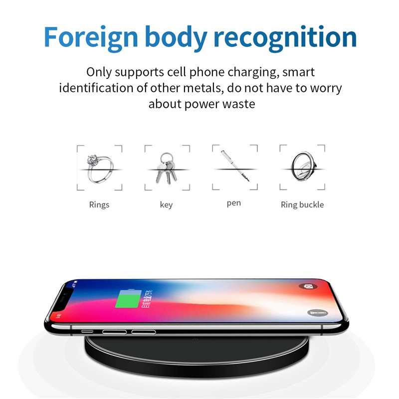 Đế sạc nhanh không dây cho iPhone X XS Max 8 Galaxy S9 S8 Note9 8 Qi 10W