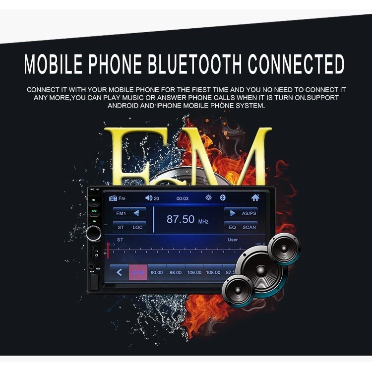 Màn Hình Cảm ứng Ô tô Bluetooth Car 7inch MP5 Trên xe Hơi 7018b Tặng Kèm Camera Lùi chống nước Cao cấp