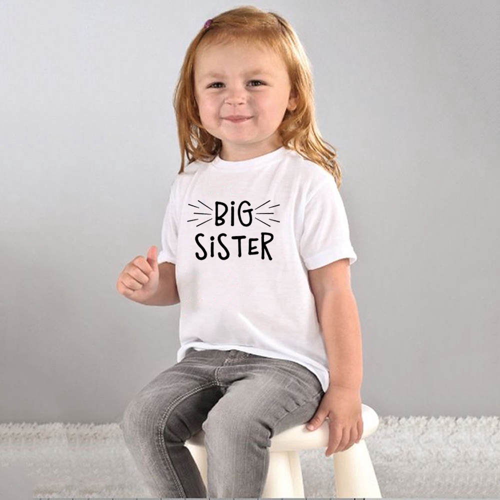 Bộ Áo Liền Quần Mùa Hè In Chữ big sister little brother Dành Cho Bé Trai Gái