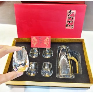 Ly rượu pha lê Đế Vương phối vàng 24k (Ly rời)