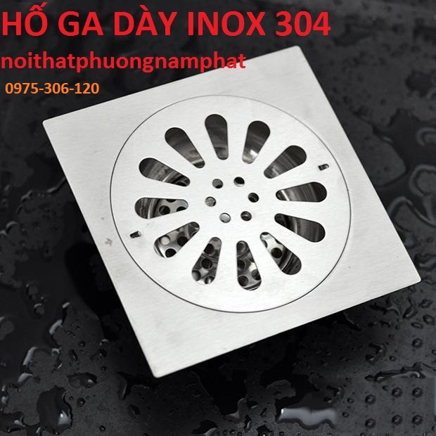 [HỐ GA DÀY] Phễu thoát sàn lược rác Hố Ga Thoát Nước Sàn Bằng 100% INOX 304 HG4 chống hôi