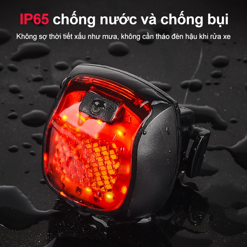 Đèn gắn đuôi xe đạp có cổng sạc usb kèm phụ kiện