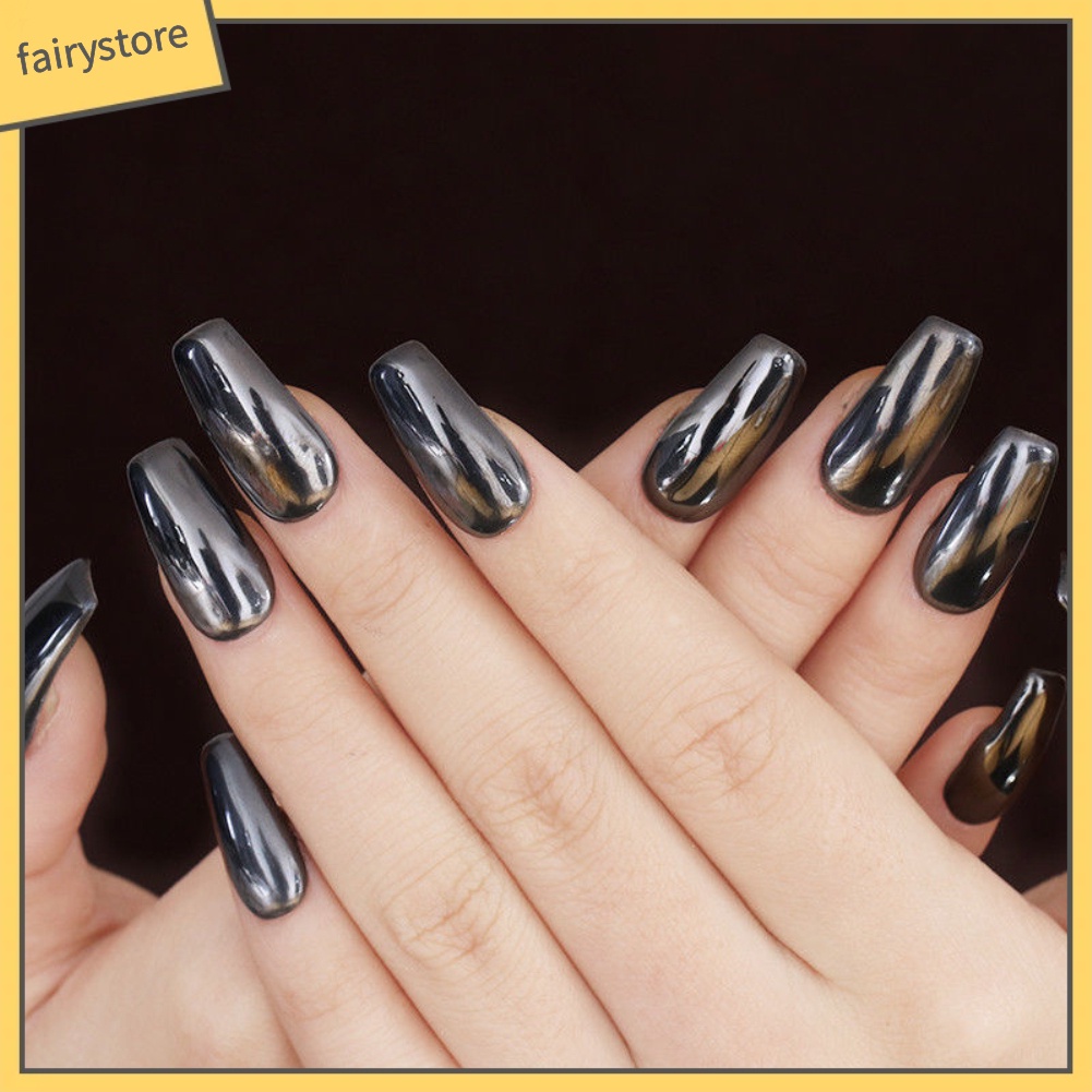 [Hàng mới về] Bột tráng gương lấp màu đen trang trí móng sang trọng