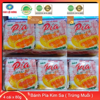 Log Pía Kim Sa ( Trứng Muối ) 68 Cao Lợi Hưng 4 cái x 80g( bánh lớn )