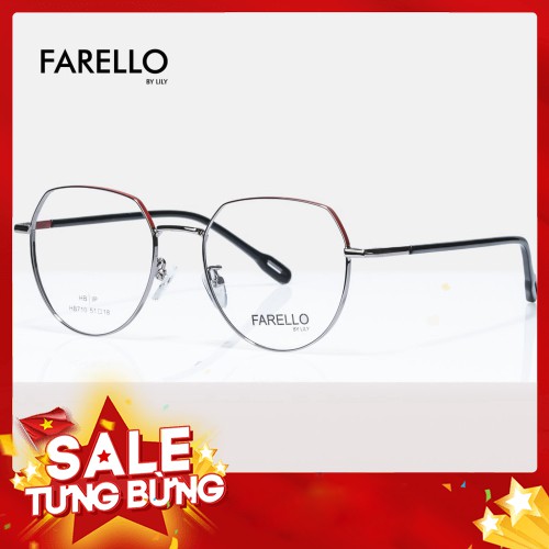 -Hàng nhập khẩu Gọng kính cận FARELLO mắt tròn nữ, thiết kế viền mảnh, phù hợp với nhiều khuôn mặt CURY - 710 Liên hệ mu