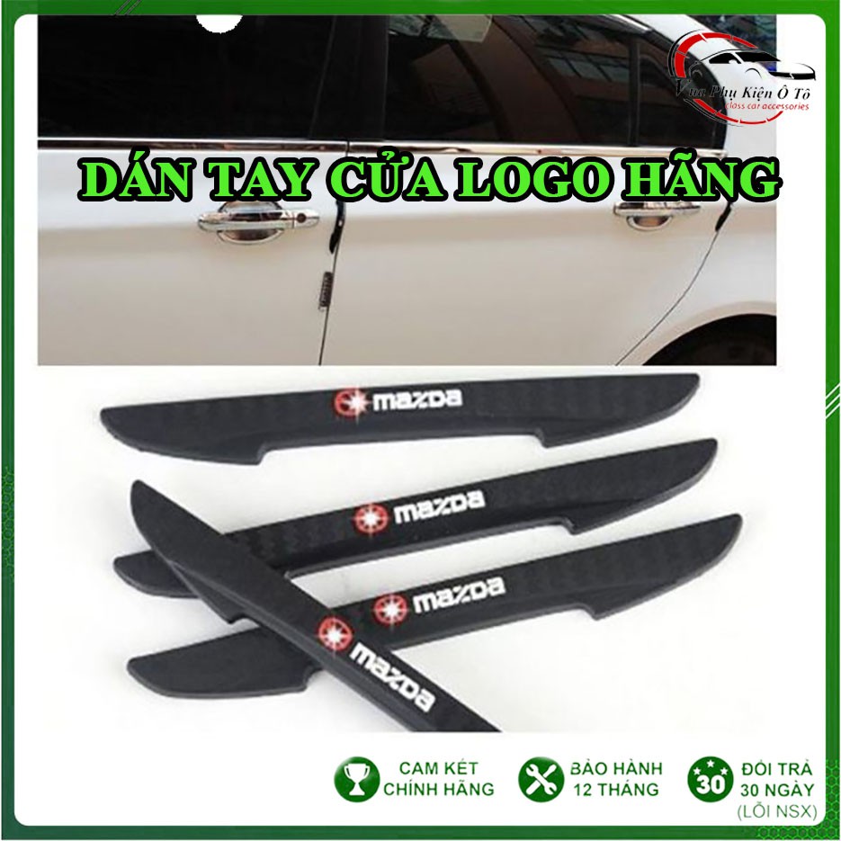 Nẹp chống trầy tay cửa ô tô có logo theo hãng bộ 4 cái