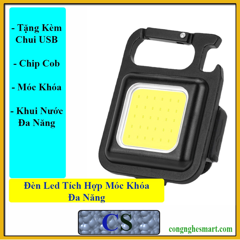 Đèn Led Cob Đa Năng Tích Hợp Sạc Lại Tiện Lợi - Dùng Làm Móc Khóa, Khui Nước, Đèn Khẩn Cấp