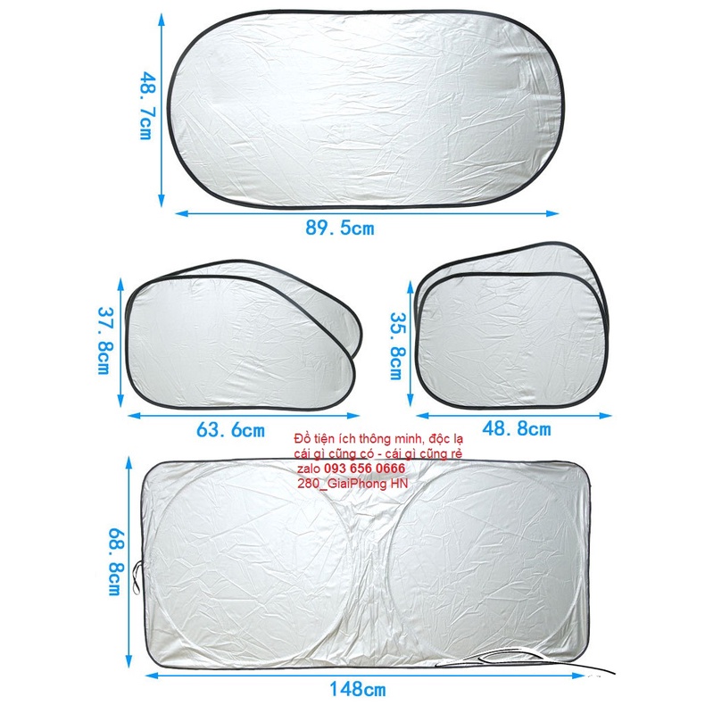 Bộ che nắng xe Ôtô 6 miếng loại tốt giống hình 100% B0185