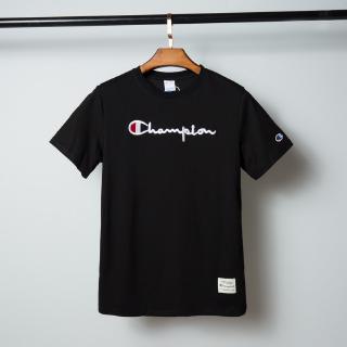 Áo thun cotton thể thao unisex size lớn họa tiết thêu Champion tay ngắn thời trang thường ngày