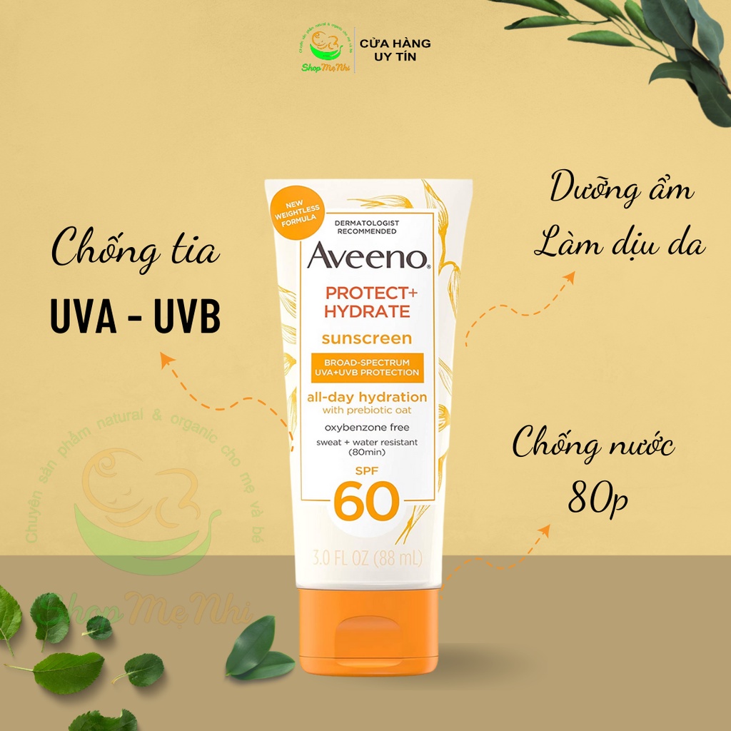 Kem chống nắng dưỡng ẩm Aveeno SPF 60 sunscreen 88ml.