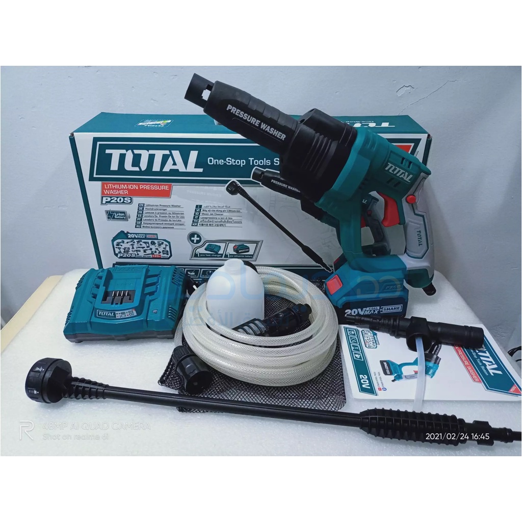 Máy xịt rửa áp  lực dùng pin  Lithium-ion  20V/4.0Ah TOTAL TPWLI20084