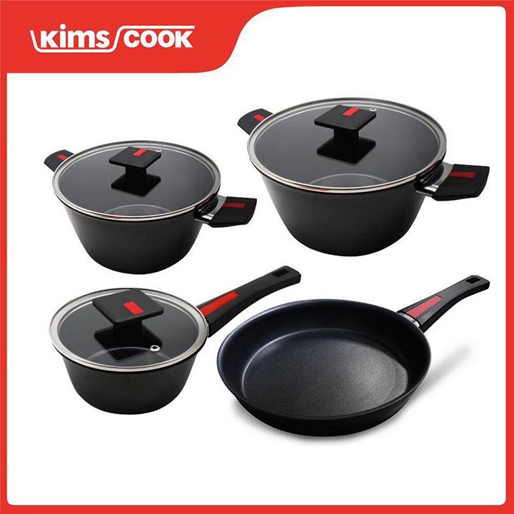 Bộ Nồi Chảo Chống Dính Ceramic Đáy Từ Hợp Kim Nhôm Kimscook Paella KCP-4 Xuất Khẩu Pháp - [BẢO HÀNH 24 THÁNG]