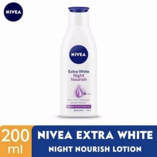 (hàng Mới Về) Kem Dưỡng Trắng Da Ban Đêm Nivea 200ml Hbl