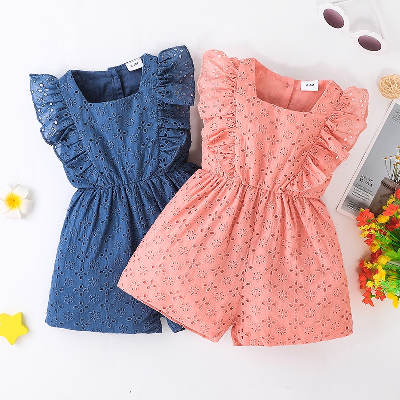 Body Tay Ngắn Cho Bé Gái Sơ Sinh 0-24 Tháng,Bodysuit Liền Thân Mùa Hè