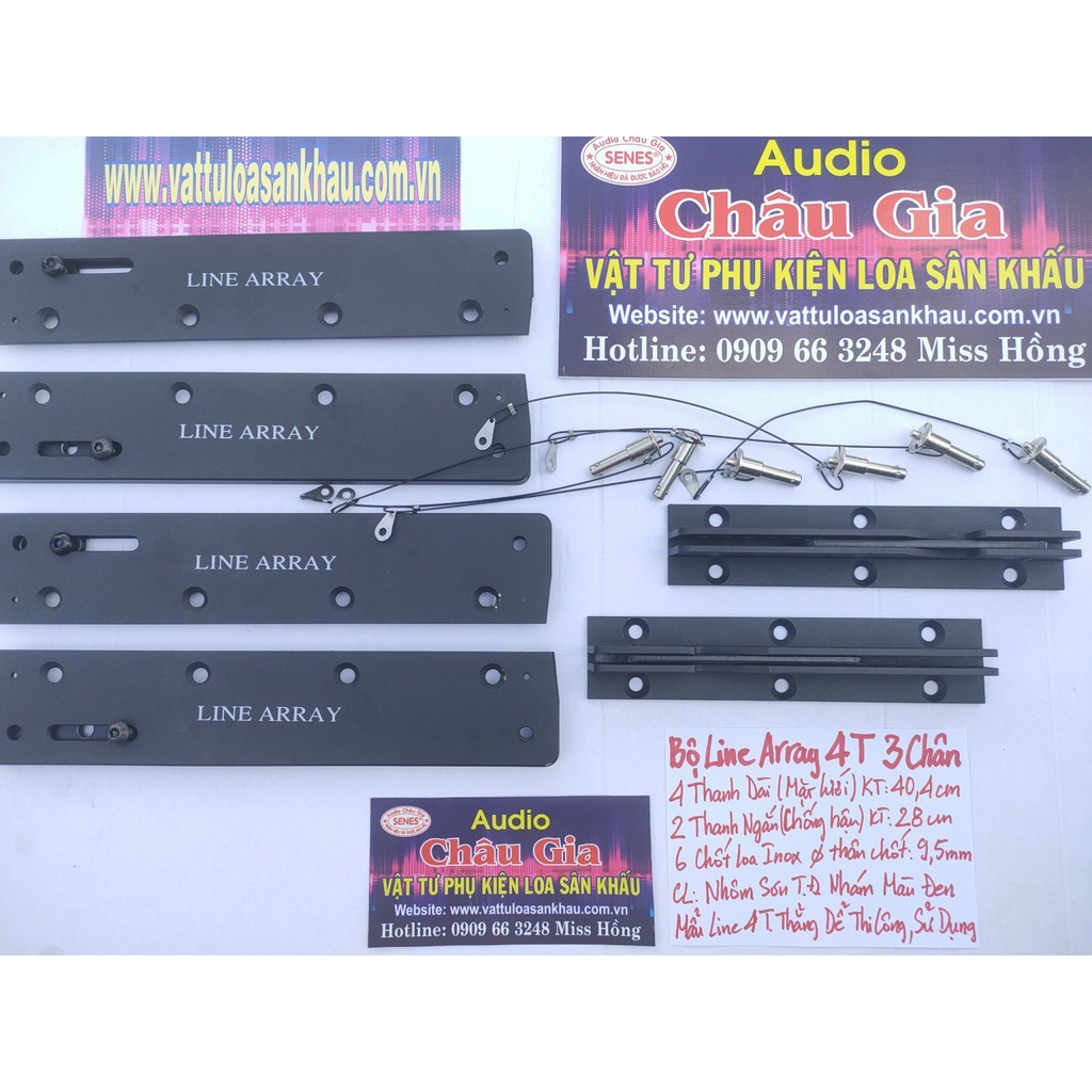 Nẹp loa array, line array 4T 3 chân 1 bộ Audio Châu Gia