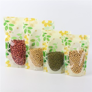 Túi zip hình lá có cửa sổ đựng thực phẩm các cỡ tập 10 chiếc