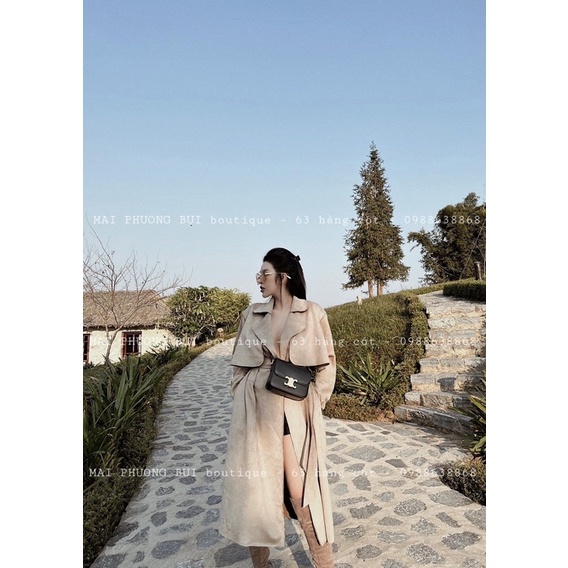 Áo măng tô da lộn mai phương bùi | BigBuy360 - bigbuy360.vn