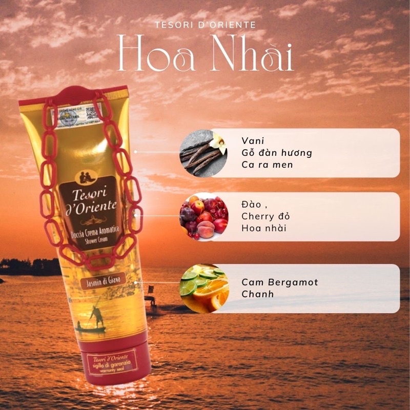 Sữa Tắm Xích Tesori D'Oriente Trắng Da, Hương Nước Hoa 500ML