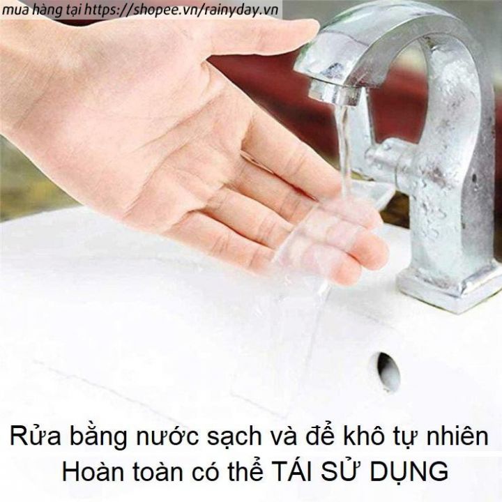 Băng keo 2 mặt thổi bong bóng nước, băng dính hai mặt nano trong suốt siêu dính dán tường đa năng rẻ